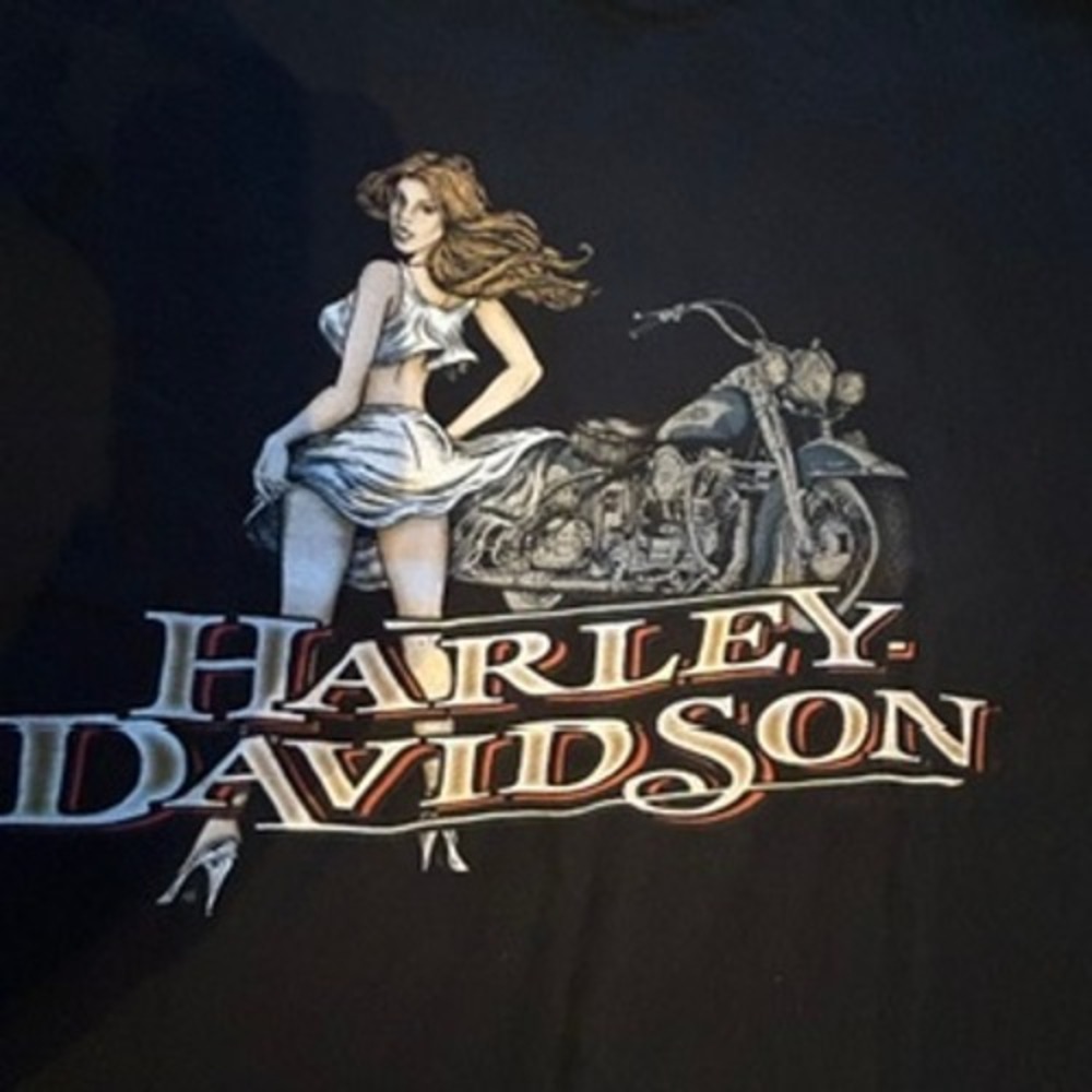 Harley-Davidson T-Shirt Pinup Girl Motorcycle Mile High Aurora Colorado 3XL - Picture 1 of 8